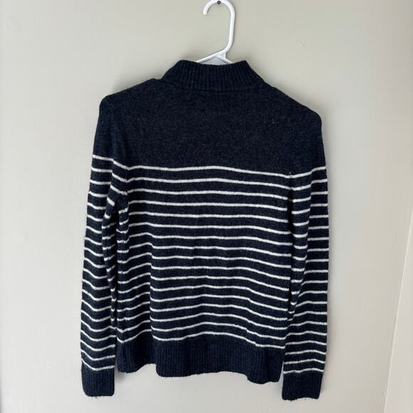 Abercrombie & Fitch Women's S Mock Neck Blue White Striped Sweater Nautical - Picture 8 of 8